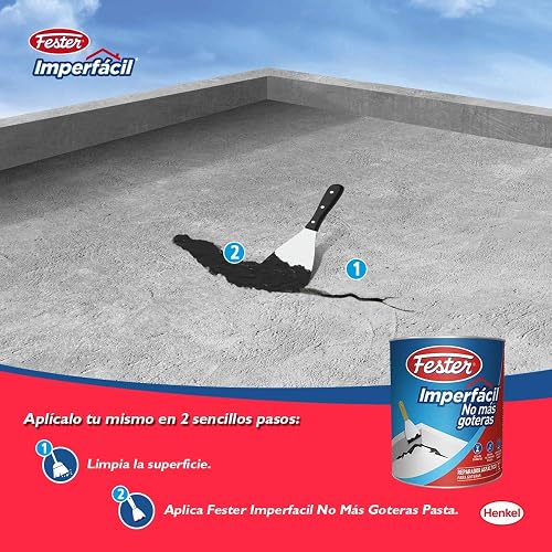 Fester Imperfácil Reparador Asfáltico para Goteras, Repara Filtraciones de Agua Instantáneamente, Fácil de Aplicar, Bote de 1 L