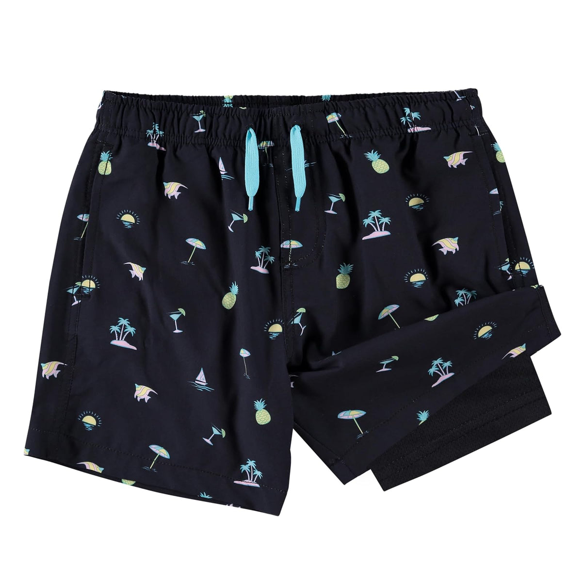 Kanu Surf Traje de Baño con Forro de Compresión para Niño - 11-12 - negro (Fiesta Black)