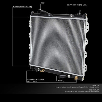 DNA Motoring OEM-RA-2298 Radiador de núcleo de aluminio completo estilo OE compatible con 01-10 PT Cruiser AT, 20-3/8 pulgadas de ancho x 18 pulgadas de alto x 1 pulgada de profundidad, entrada de 1-1/4 pulgadas, salida de 1-3/8 pulgadas