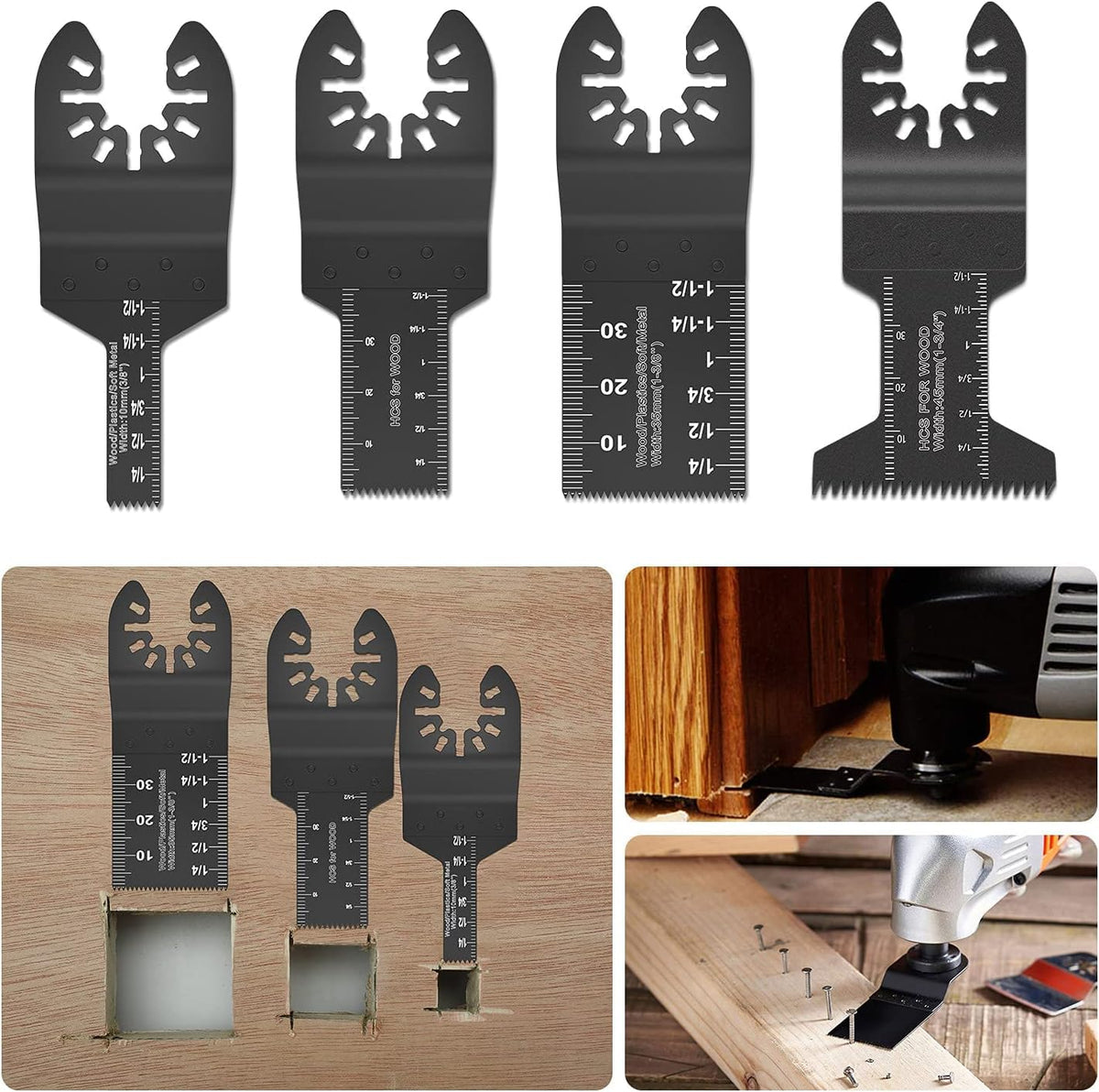 Protoiya - 87 cuchillas oscilantes para herramientas de madera, metal, plástico, de liberación rápida, multiherramienta oscilante, accesorios con papel de lija compatible con Dewalt, Milwaukee,