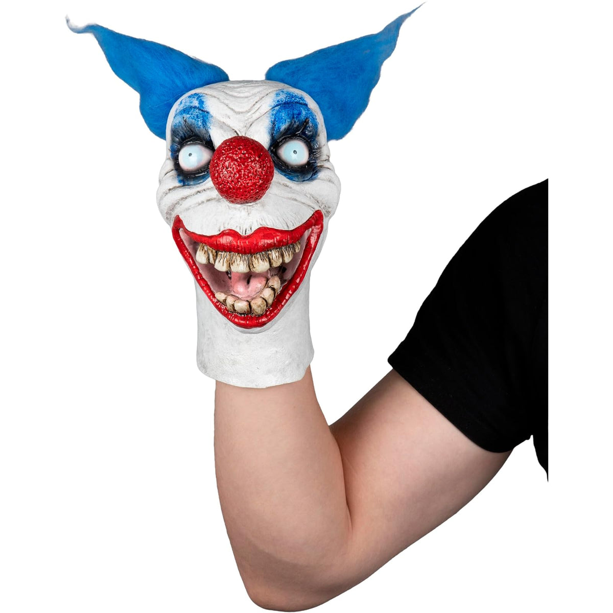 Ghoulish Productions Wacky Clown Puppet de Látex – Accesorio de Disfraz Tipo Payaso con Detalles Realistas Pintados a Mano – Ideal para Halloween, Casas Embrujadas y Coleccionistas de Horror