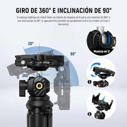 NEEWER Trípode para iPhone con Mando a Distancia, Mini Trípode Flexible para Teléfono Vlog Selfie Stick con Soporte Movil y Adaptador Action CAM Compatible con iPhone 16 GoPro Hero 13 Insta360