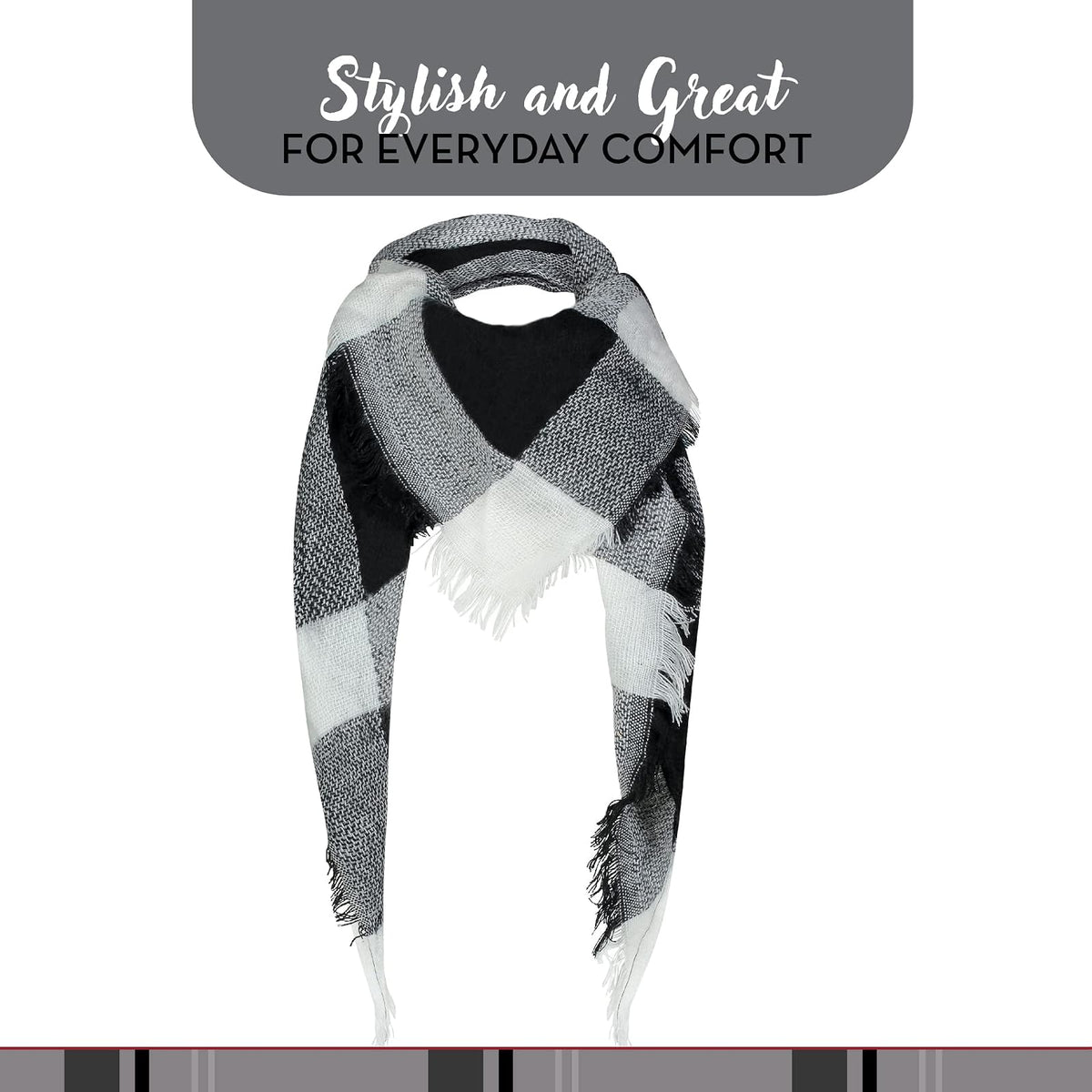 Market & Layne Plaid Blanket Scarf Winter Warm Fall Scarfs for Women, Lightweight Woven Soft Oversized Stylish Tartan Shawl Wraps Bandana Mujeres