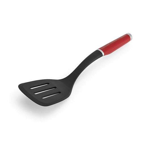 KitchenAid Classic Espátula Ranurada De Nylon 13.66 In | Rojo Imperio, grande, resistente al calor hasta 232 °C
