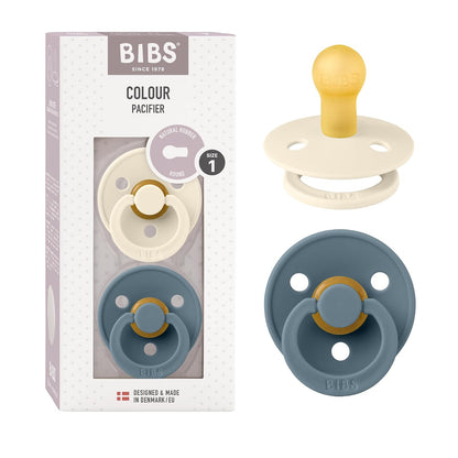 BIBS Chupón de Caucho Natural, Nordic Mint/Forest Lake, 2 Piezas - Ivory - Petrol - 0+ Month (Pack of 2)