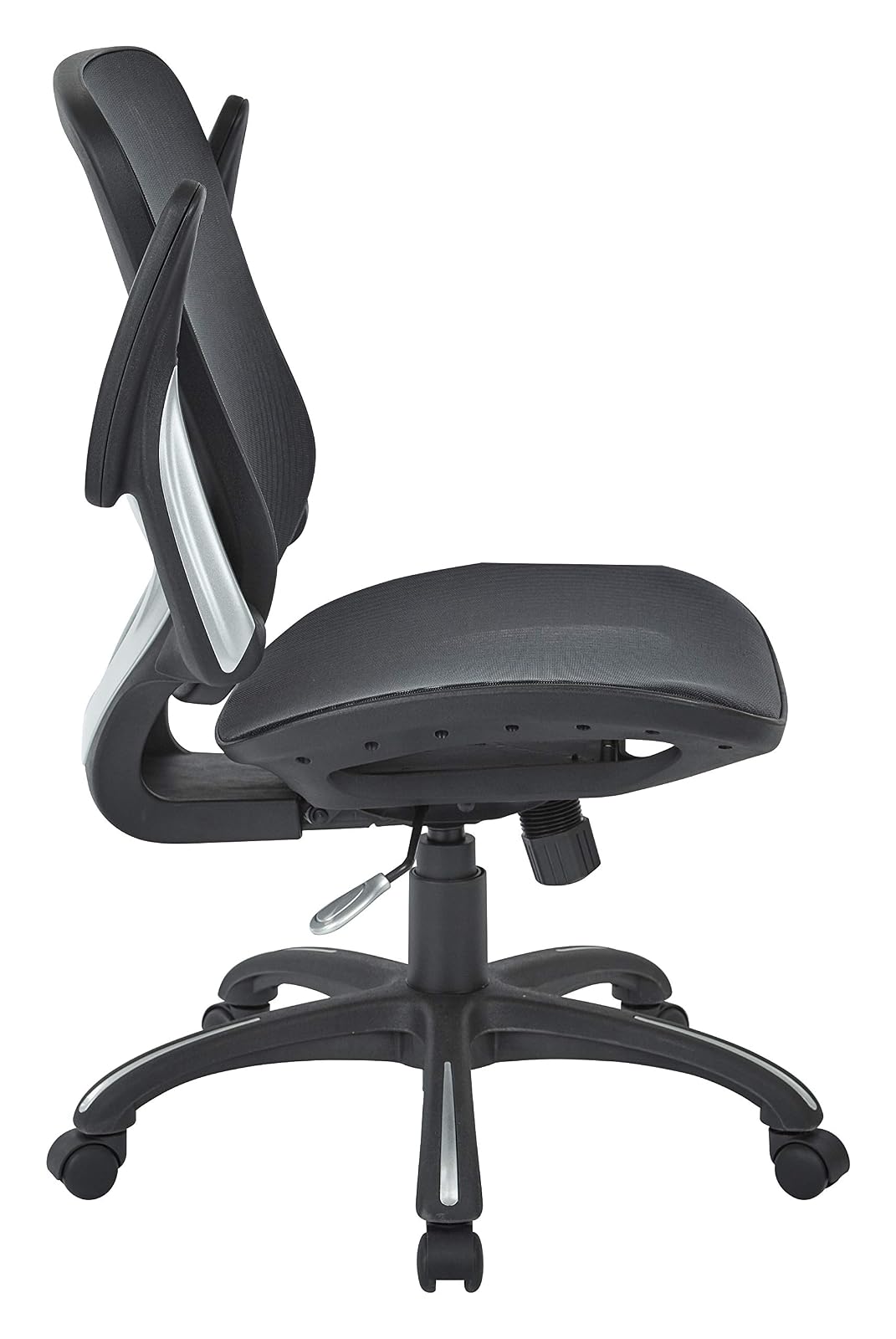 Office Star Riley - Silla de computadora ventilada con Asiento y Respaldo de Malla Transpirable, Base Negra con Negro