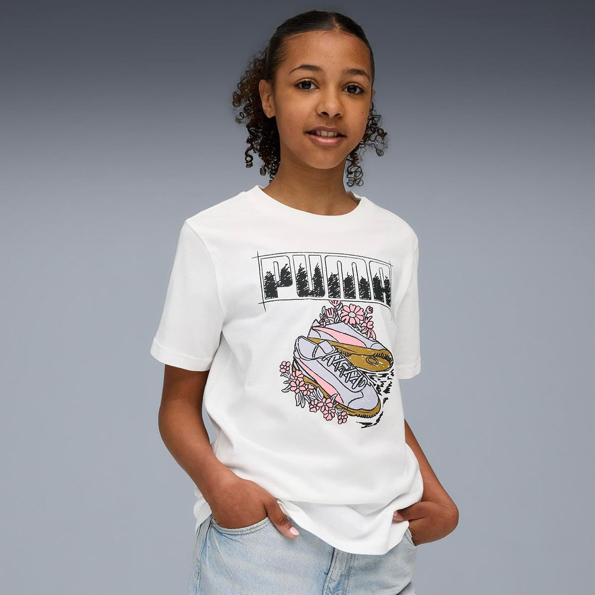 Puma Graphic Sneaker tee G Playera Mujer