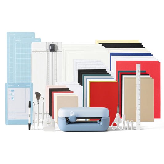 Cricut Plotter de Corte Joy 2 Paquete Deluxe Ultracompacta Color Azul | Incluye suministros para 55 proyectos + contenido digital adicional, perfecto para hacer tarjetas, pegatinas, etiquetas y más