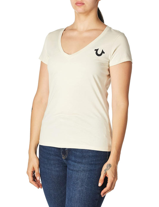 True Religion Ego Short Sleeve V Neck tee Camiseta Mujer