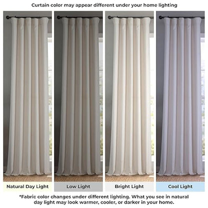 HPD Half Price Drapes - Cortinas de Lino sintético para Sala de Estar (1 Panel), 50 de Ancho x 96 de Largo, Cortinas texturizadas para oscurecer la habitación para recámara, 96 Pulgadas de Largo