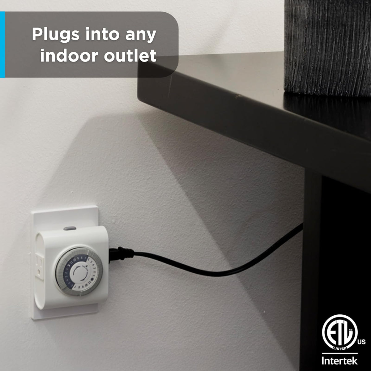 GE 24-Hour Heavy Duty Indoor Plug-in Mechanical Timer, Gray/White
