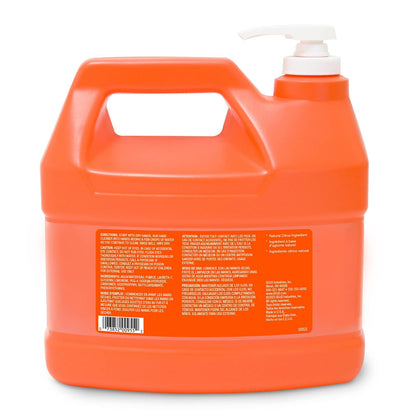 GOJO NATURAL NARANGE 0955-02 Limpiador de manos de loción de acción rápida de 1 galón con botella de bomba de pómez (paquete de 1)