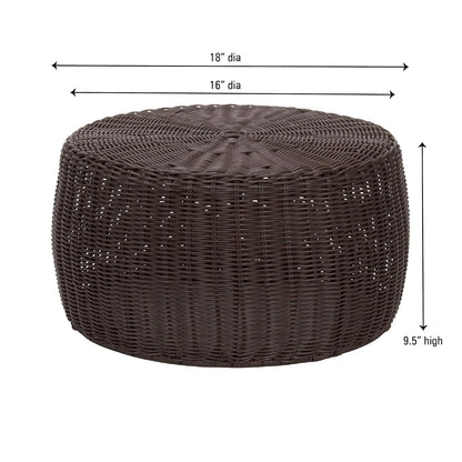 Household Essentials - Mesa de Mimbre de Resina, Mesa Baja, Marrón