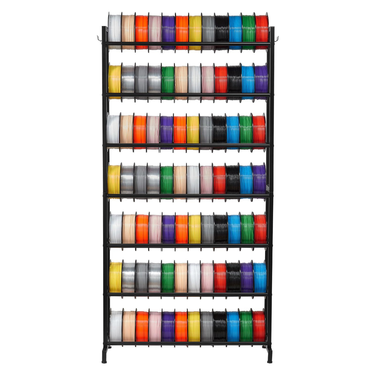 VEVOR Estante de Almacenamiento de Filamentos 7 Niveles para Impresión 3D Soporte de Metal para Carretes de Filamento 840 x 320 x 1650 mm Estante Fijo para Estudios, Talleres, Oficinas, Negro