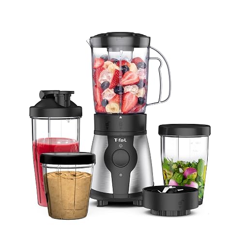 T-FAL Mini Procesador de alimentos/Licuadora Actimix | Resultados saludables y nutritivos gracias a sus múltiples usos, simplificado a un botón, capacidad de 750ml. BL1BKDMX