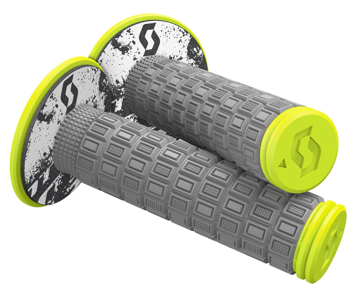 SCOTT 269305-5776 Mellow + Donut - Agarres para Motocross, Gris/Amarillo neón