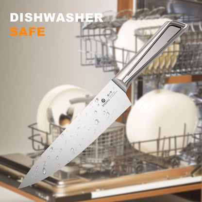 imarku Juego de cuchillos para cocina con bloque Juego de cuchillos japoneses de acero inoxidable para cocina con bloque 14 piezas, afilador incorporado, juego de cuchillos afilados con mangos ergonóm