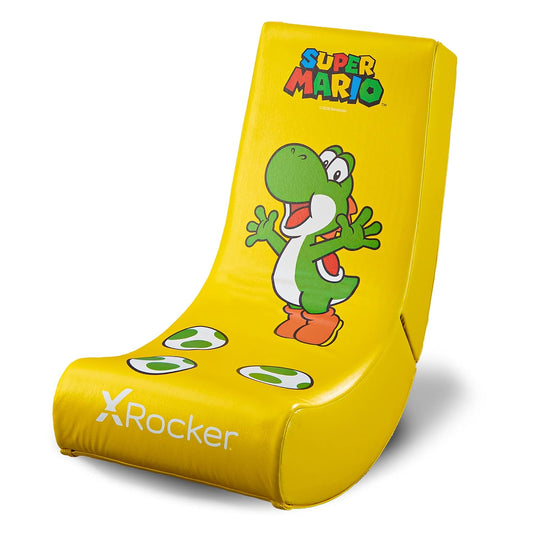 X Rocker Super Mario All-Star Floor Rocker-Yoshi, Silla de Juegos Nintendo, Amarillo