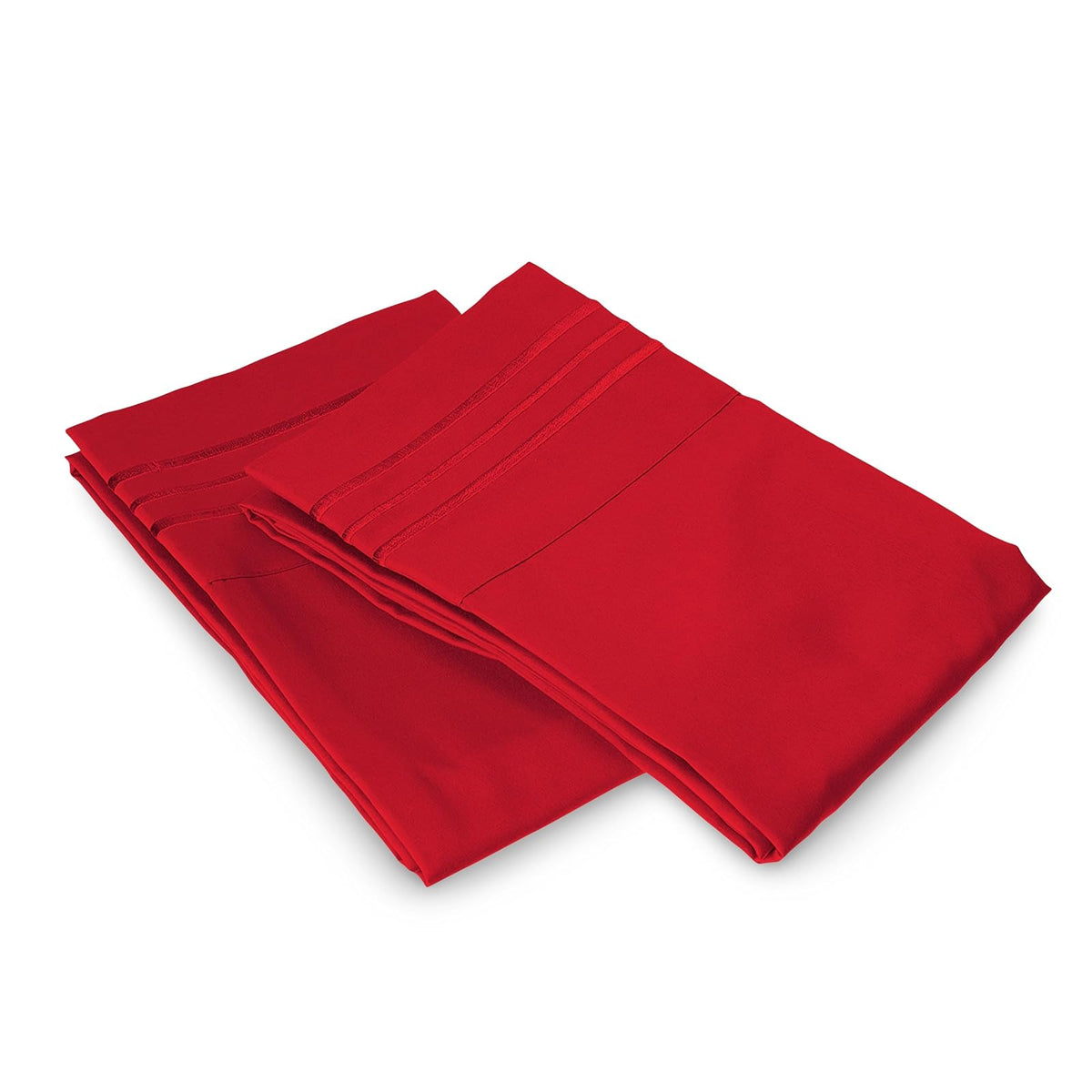 Elegant Comfort - Juego de Funda de Almohada de Lujo Ultra Suave de 2 Piezas, Microfibra de Calidad de Hotel 1500 de Doble Cepillado, Resistente a Las Arrugas, tamaño King, Rojo