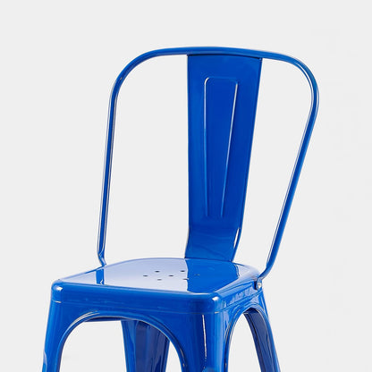 AC Pacific - Sillas de Comedor industriales de Metal de 18 Pulgadas de Altura, Asiento apilable de Cocina o Bar, diseño Moderno Duradero, Muebles de Acento versátiles, Juego de 2, Azul