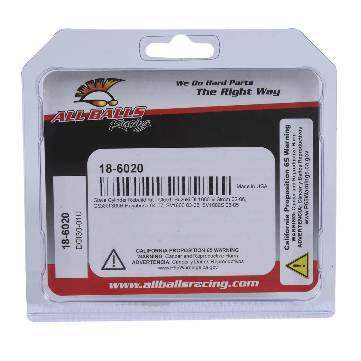 All Balls Racing 18-6020 Kit de Cilindro Esclavo de Embrague para Suzuki DL1000 V-Strom, GSXR1300R Hayabusa, SV1000
