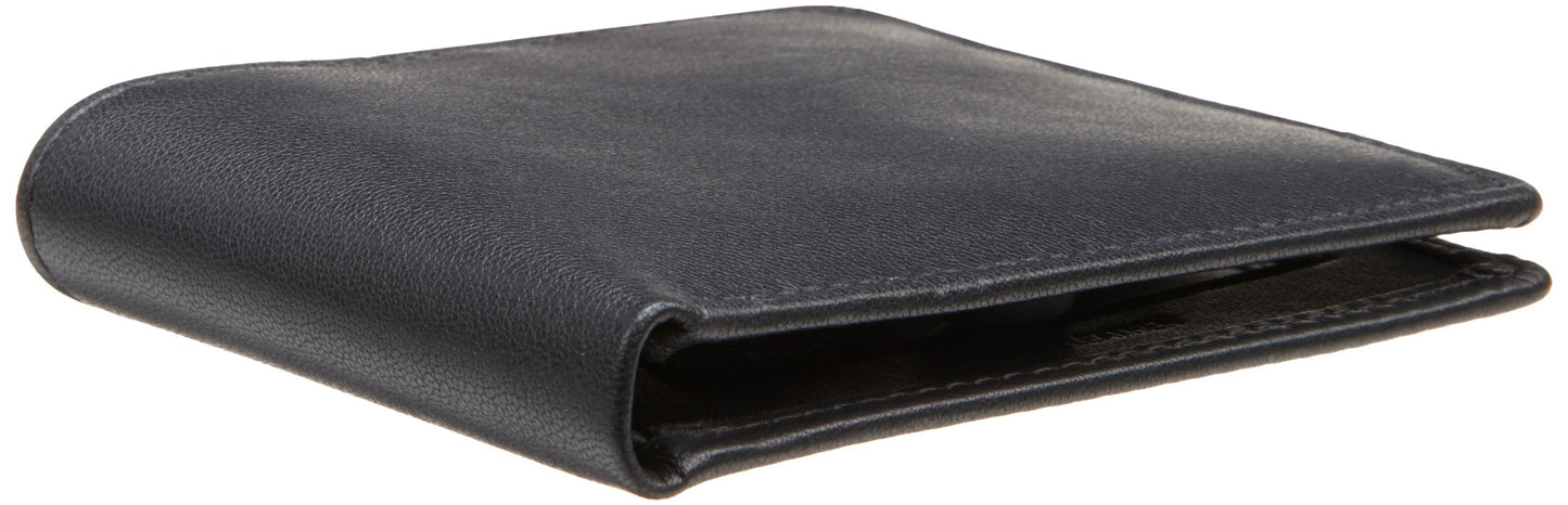 Perry Ellis portafolios Gramercy para hombre, 100% piel, con cierre flexible, color negro, talla única, Negro -, Talla única