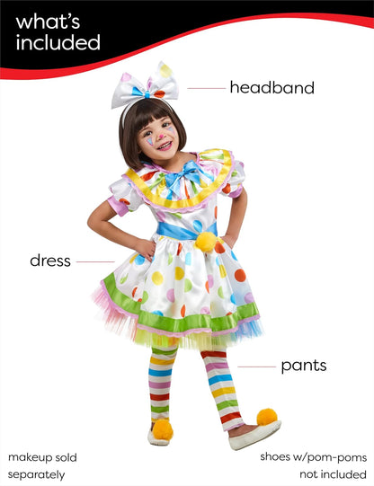 Rubie's - Vestido y pantalones para disfraz de payaso infantil para niña, talla 4T