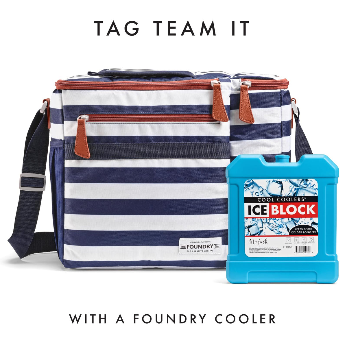 Cool Coolers by Fit + Fresh, bloque de hielo para congelador XL, paquete de hielo grande y potente, perfecto para enfriador aislado, bolsa de playa, enfriador de mochila y más, 1 paquete, azul