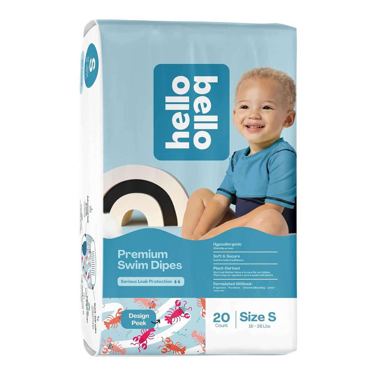 Hello Bello Pañales de Natación Desechables Talla M, 18 Piezas - S (20 Count)