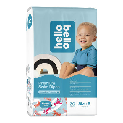 Hello Bello Pañales de Natación Desechables Talla M, 18 Piezas - S (20 Count)