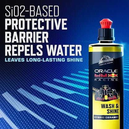 Armor All Podium Series – Shampoo con Cerámica Híbrida, con Fórmula de SiO₂ y Cera Sintética – Aroma Tropical, Lavado 2 en 1 que Limpia, Protege y Realza el Brillo en el Detallado Automotriz – 473 ml