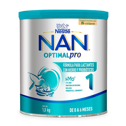 NAN 1 Optimal Pro Fórmula Para Lactantes a Base de Leche Etapa1 Lata 1.5 Kg