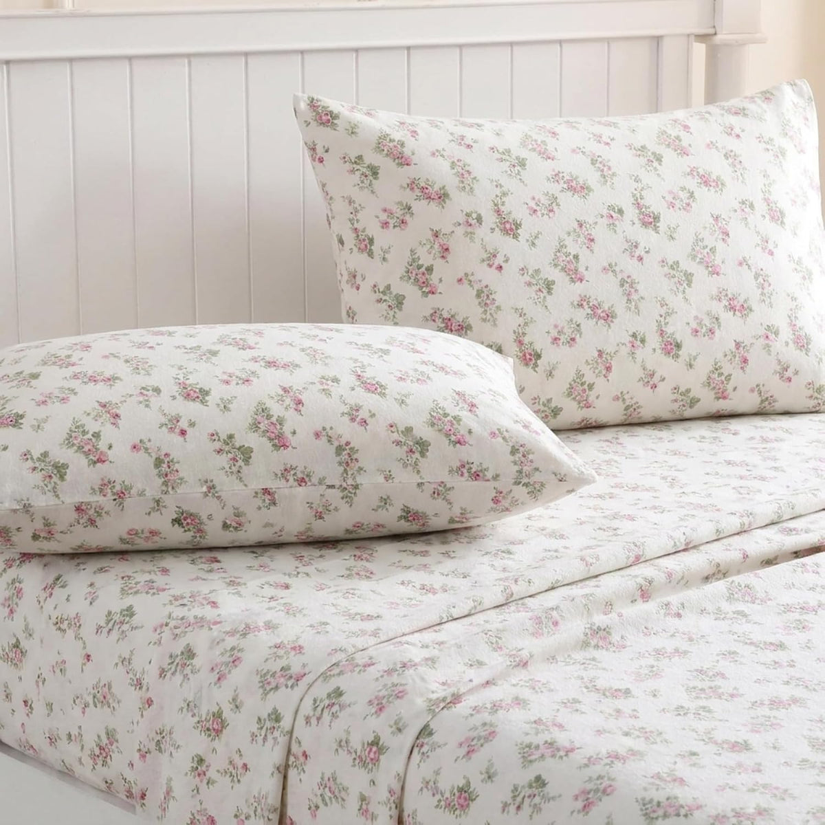 Laura Ashley Home | Colección de Franela | Juego de sábanas de Franela de algodón Ultra Suave y Acogedor, Ligero, de Alta Calidad, Antiarrugas, antidecoloración, Resistente a Las Manchas e
