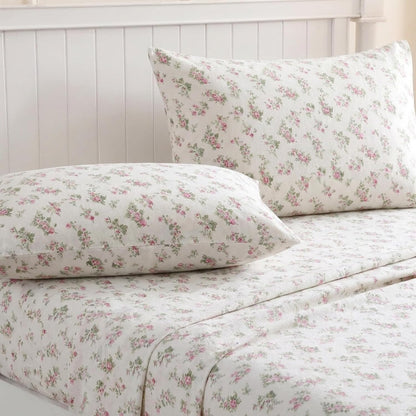 Laura Ashley Home | Colección de Franela | Juego de sábanas de Franela de algodón Ultra Suave y Acogedor, Ligero, de Alta Calidad, Antiarrugas, antidecoloración, Resistente a Las Manchas e