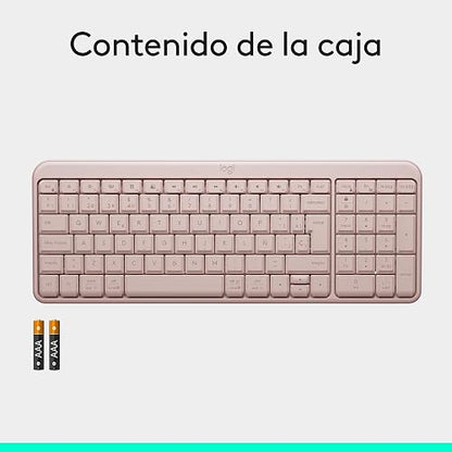 Logitech K250 Teclado Compacto Bluetooth para Windows, ChromeOS ó iOS, Batería de 12 Meses - Color Rosa