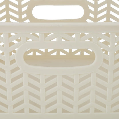 Simplify 25173-IVORY-3PK Cesta de almacenamiento de espiga, pequeña, marfil, 3 unidades