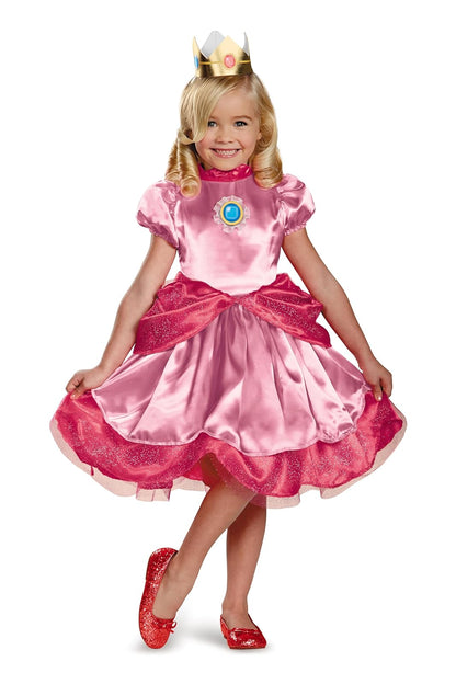Disguise - Disfraz de princesa Peach de Nintendo Super Mario Brothers para niñas pequeñas, un solo color, medio/3T-4T