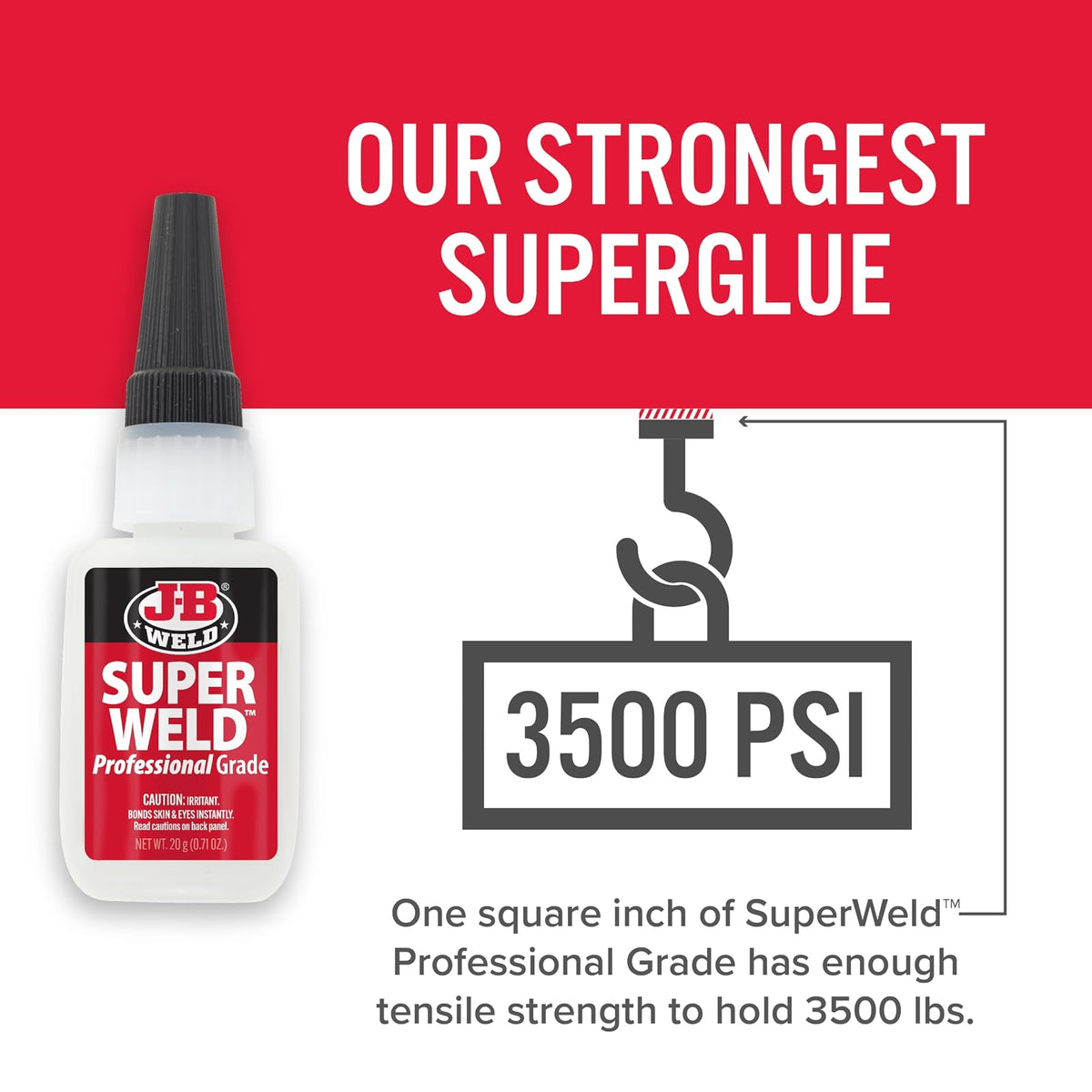 J-B Weld SuperWeld Superglue 33120-2, 20 g, Paquete de 2, Transparente