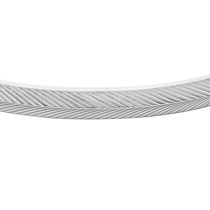 Fossil - Pulsera de cadena de acero inoxidable de plata de ley o tono plateado para mujer