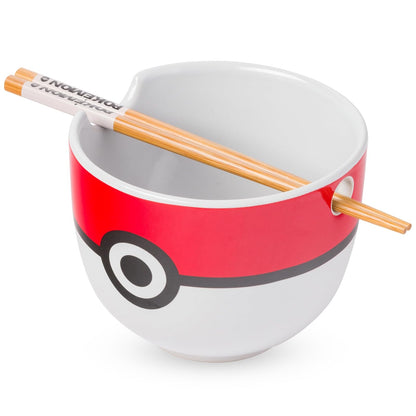 Silver Buffalo Tazón de Cerámica Scooby-Doo Scooby Snacks con Palillos, 20 oz - Pokemon Pokeball