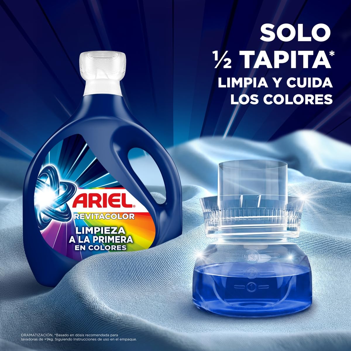 Ariel Revitacolor Detergente Líquido, Jabón Líquido para Ropa 4.8L