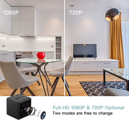 Hertekdo - Mini Cámara, Mini Camara 1080P HD Cámara de Seguridad con Visión Nocturna Detección de Movimiento Grabación en Bucle Mini Camara para Interiores o Exteriores Admite Tarjeta Micro SD 128GB