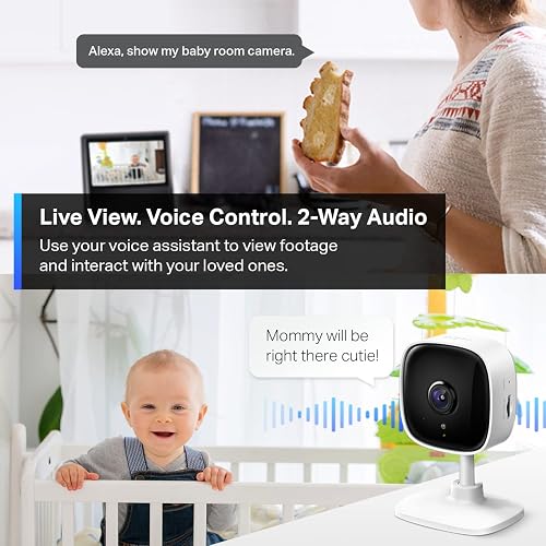 TP-Link Tapo C110, Cámara Wi-Fi de Seguridad Interior para el Hogar, 3MP Ultra Alta Definición, Control Remoto de Aplicaciones, Funciona con Alexa