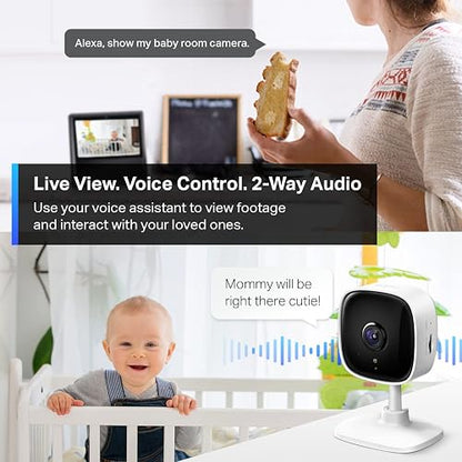 TP-Link Tapo C110, Cámara Wi-Fi de Seguridad Interior para el Hogar, 3MP Ultra Alta Definición, Control Remoto de Aplicaciones, Funciona con Alexa