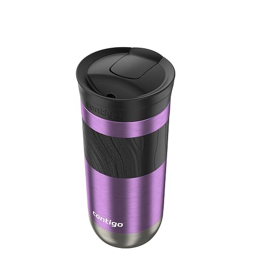 Contigo Vaso Térmico Acero Inoxidable 473 ML Morado Antiderrames Byron 2.0 Caliente Hasta por 9 Horas Libre de BPA