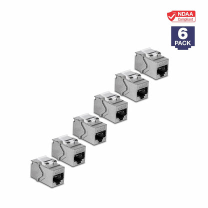 TRENDnet Cat6A RJ45 Keystone Acoplador en línea Keystone Jack, Paquete de 6, TC-KC06C6A, Conector Keystone Hembra a Hembra para Placas de Pared y Paneles de conexión Keystone Blindados en Blanco,