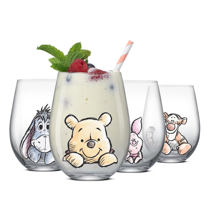 JoyJolt Star Wars Helmet Hues Juego de 4 Vasos sin Tallo, 15 oz - Winnie the Pooh