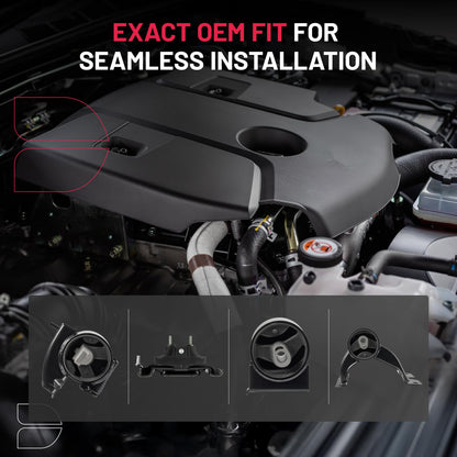BDFHYK Motor y soportes trans compatibles con Chrysler Town & Country | 3.6 L / V6, reemplaza A5665, A5480, acero de aleación, fácil instalación, compatible con Dodge Grand Caravan 11-19