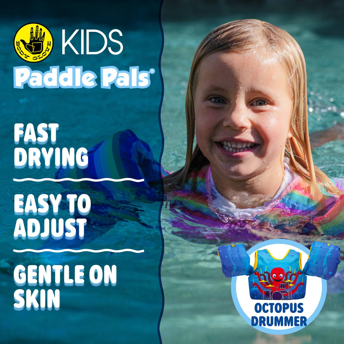 Body Glove Paddle Pals - Chamarra para Aprender a Nadar, Chaleco Salvavidas, el más Seguro de EE.UU. Ayuda para Aprender a Nadar, aprobada por la Guardia Costera