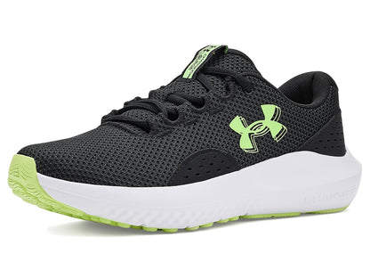 Under Armour Charged Surge 4 Tenis de Correr para Mujer - 26.5 cm - (003) Negro - Verde Descolorado - Lima Lumos